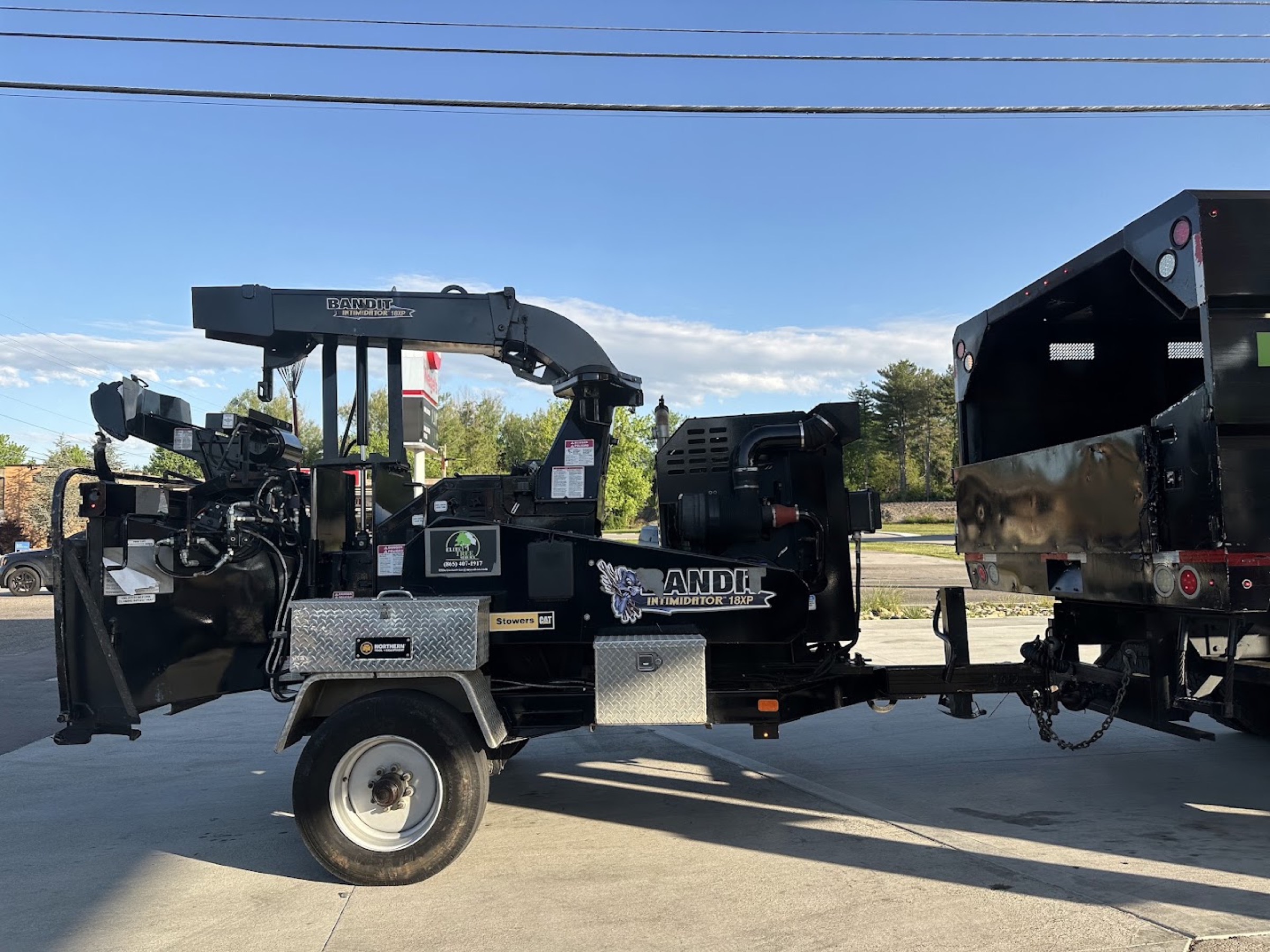 Elite Tree Service equipment loaded and ready for a job in Powell
